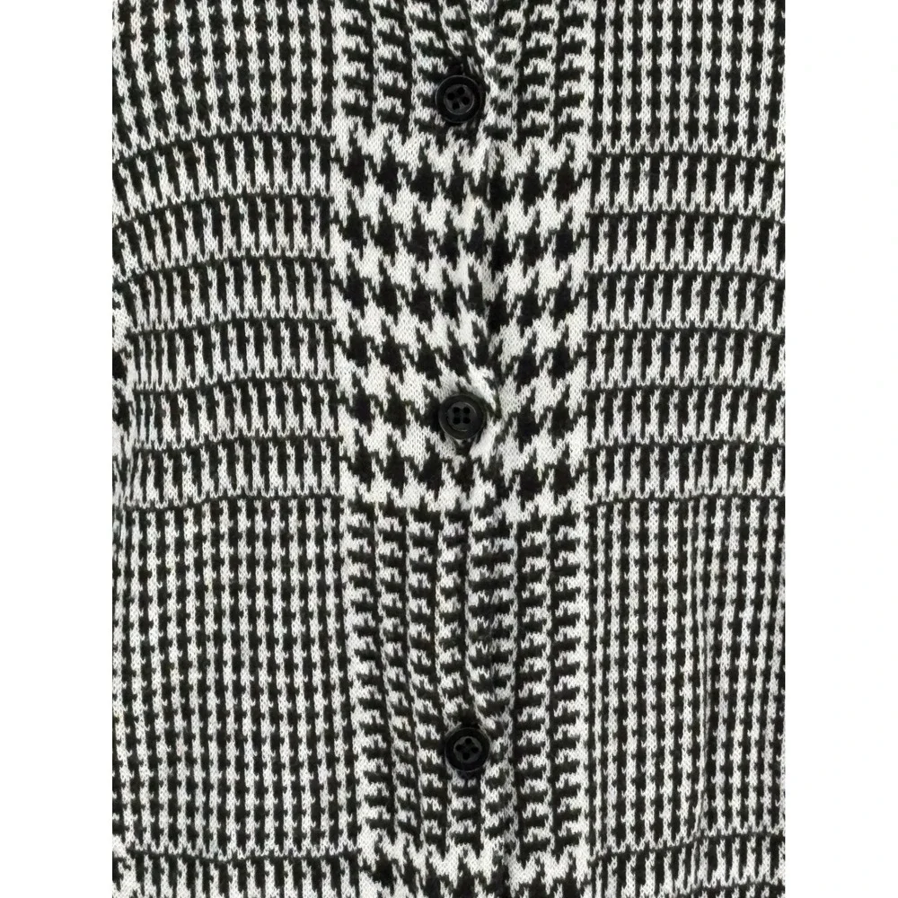 The‎ Limited Womens Houndstooth Button Down Cardigan Sweater Black White Large